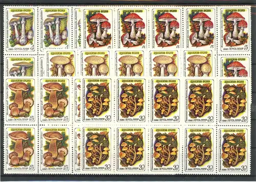 Sowjetunion Zehnerbogen 5603-5607 v postfrisch Pilze #1G123