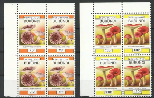Burundi Viererblock 1750, 54 postfrisch Pilze #1G127