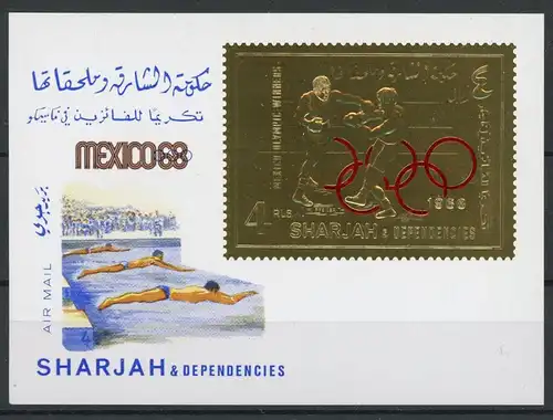 Sharjah Block 46 A postfrisch Olympia Mexiko 1968 #1H396