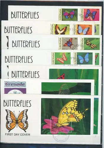 Grenada 2215-2230, Block 269-272 Schmetterling Ersttagesbrief/FDC #Schm5271