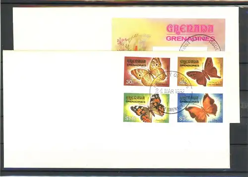 Grenada/ Grenadinen 490-493 Schmetterling Ersttagesbrief/FDC #Schm1980