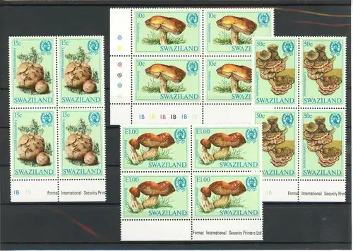 Swaziland Viererblock 462-464 postfrisch Pilze #1G137