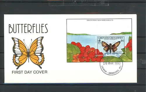 Grenada/ Grenadinen Block 187 Schmetterling Ersttagesbrief/FDC #Schm1985