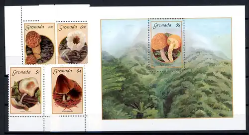 Grenada 1491-1494 + Bl. 162 postfrisch Pilze #1H359