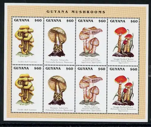 Guyana KB mit 5534-5537 postfrisch Pilze #1H133