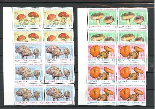 Spanien Sechserblock 3102-3105 postfrisch Pilze #1G142