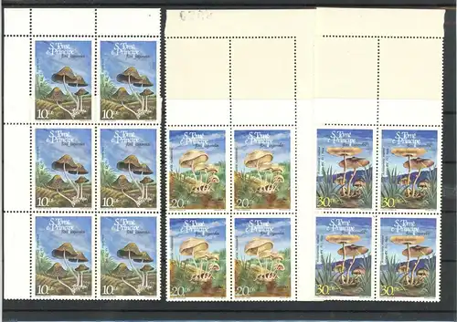 Sao Tomé Principe Zehnerbogen 937-939 postfrisch Pilze #1G151
