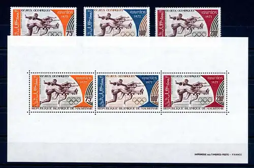 Mauretanien 438-440 + Bl. 10 postfrisch Olympia München 1972 #1J073