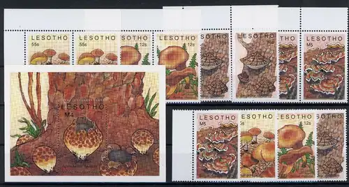 Lesotho 777-780, Paare, Block 64 postfrisch Pilze #1G178