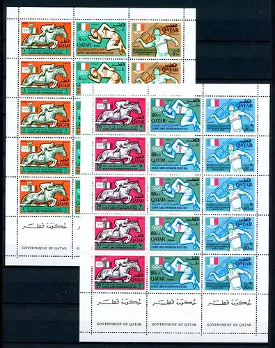 Qatar ZD-Bögen 259-264 A postfrisch Olympiade Mexiko 1968 #GM926
