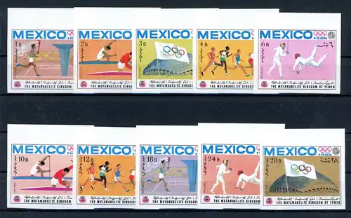 Jemen Königreich 493-502 B postfrisch Olympiade Mexiko 1968 #1J033