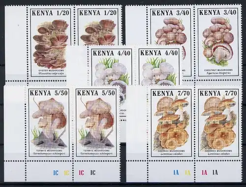 Kenia Paare 486-490 postfrisch Pilze #1G185