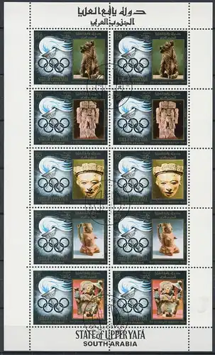 Aden Upper Yafa KB mit 11-15A gestempelt Olympia Mexiko 1968 #GG2124