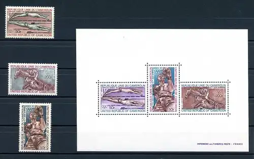 Kamerun 700-702 + Bl. 9 postfrisch Olympia München 1972 #1J064