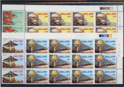 Malawi Zwölferbögen 441-444 postfrisch Pilze #1G394