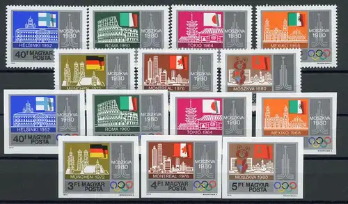 Ungarn 3355-3361 A+B postfrisch Olympia 1980 Moskau #1H517