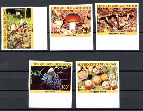 Kongo Brazzaville 1016-1020 B postfrisch Pilze #1H343