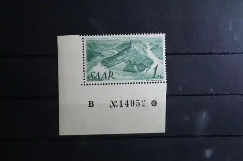 Saarland 225 postfrisch ungefalteter Eckrand mit Bogennummer #FX080