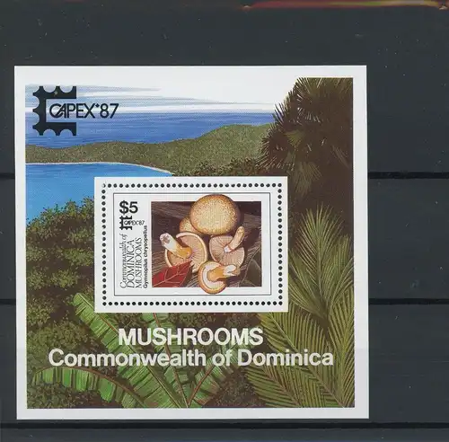 Dominica Block 120 postfrisch Pilze #1G320