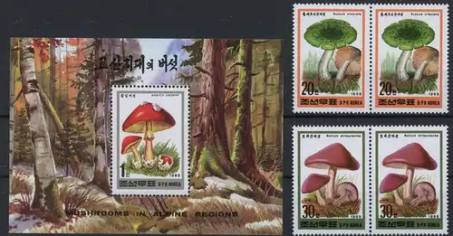 Korea 3704-3705, Block 331 postfrisch Pilze #1G194