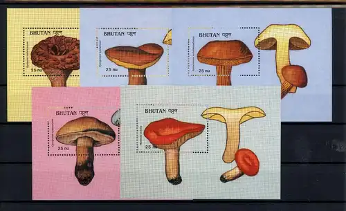 Bhutan Block 189-190, 94, 97, 99 postfrisch Pilze #1G248