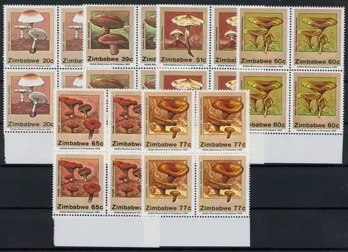 Simbabwe Viererblock 476-481 postfrisch Pilze #1G245