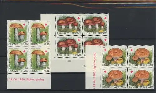 Finnland Viererblock 864-866 postfrisch Pilze #1G322
