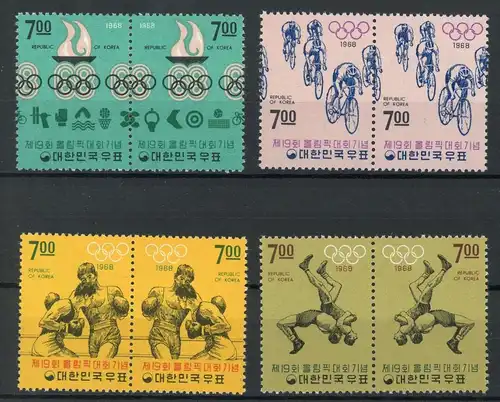 Korea Süd 4 Paare mit 628-635 postfrisch Olympia 1968 Mexiko #1H508