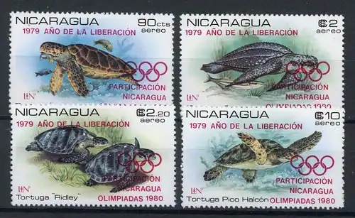 Nicaragua 2099-2102 postfrisch Olympia 1980 Lake Placid / Moskau #1H519