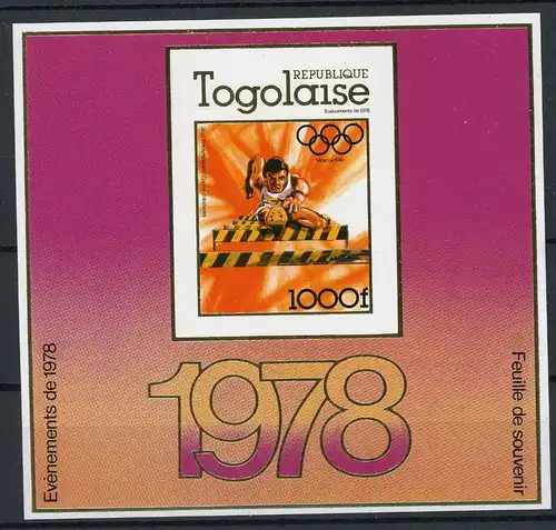 Togo Block 126 B postfrisch Olympia 1980 Moskau #1H563