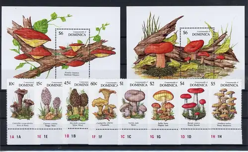 Dominica 1394-1401, Block 182-183 postfrisch Pilze #1G353