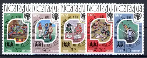 Nicaragua 2080-2084 b postfrisch Olympia 1980 Lake Placid / Moskau #1H589