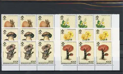 Obervolta Dreierstreifen 950-955 postfrisch Pilze #1G371