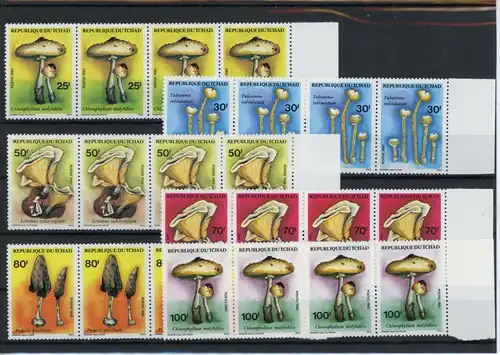 Tschad Viererstreifen 1092-1097 postfrisch Pilze #1G270
