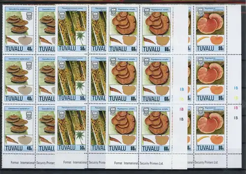 Tuvalu Sechserblock 518-521 postfrisch Pilze #1G265
