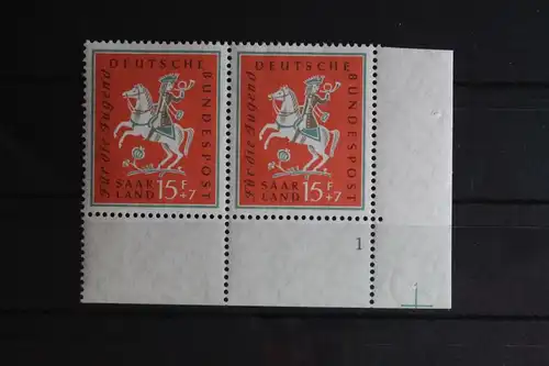 Saarland 434 postfrisch als Eckrand und mit Formnummer ungefaltet #FZ276