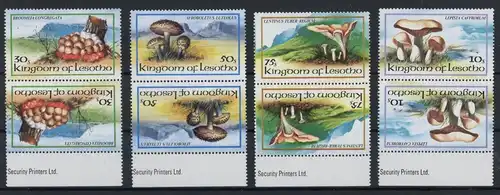 Lesotho Kehrdrucksatz (4 Kehrdrucke) 411-414 postfrisch Pilze #1G176