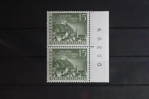 Saarland 436 postfrisch Paar mit Bogennummer #FZ314