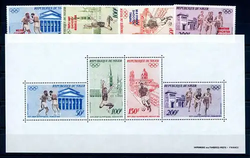 Niger 331-334 + Bl. 8 postfrisch Olympia München 1972 #1J077