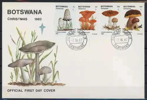 Botswana 317-320 Pilze Ersttagesbrief/FDC #1G441