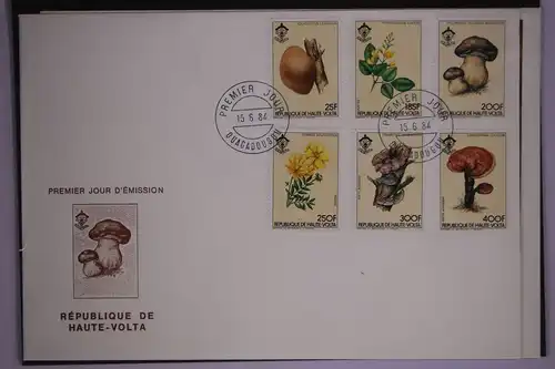 Obervolta 950-955 und Block 80 gestempelt als FDC #GC034