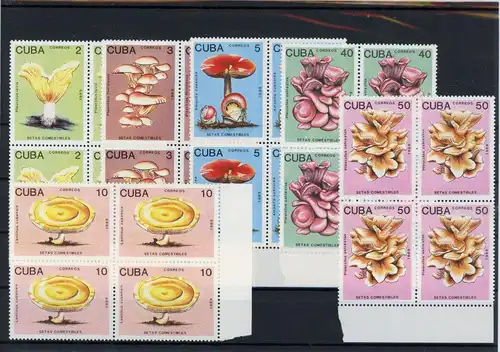Kuba Viererblöcke 3257-3262 postfrisch Pilze #1G359