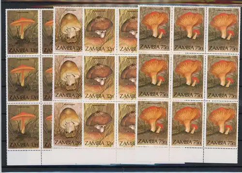 Sambia 15er Block 325-328 postfrisch Pilze #1G250