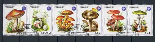Paraguay Sechserstreifen 3835-3841 gestempelt Pilze #1G366