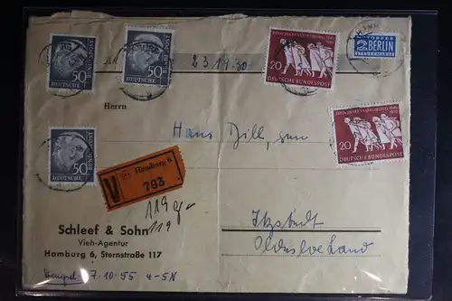 BRD 189 (3x) auf Brief als Mischfrankatur portogerechter Wertbrief #BB820