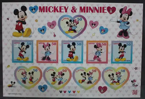 Japan 5891-5895 postfrisch als Folienblatt , Micky Maus #GB062