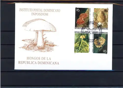 Dominikanische Rep. Viererblock 2032-2035 Pilze Ersttagesbrief/FDC #1G469