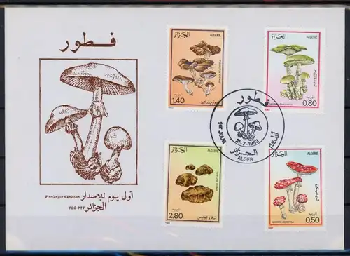 Algerien 827-830 Pilze Ersttagesbrief/FDC #1G427