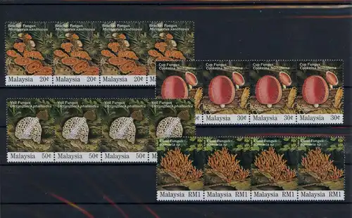Malaysia Viererstreifen 549-552 postfrisch Pilze #1G409