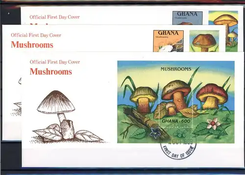 Ghana 1287-1294, Block 145 Pilze Ersttagesbrief/FDC #1G489